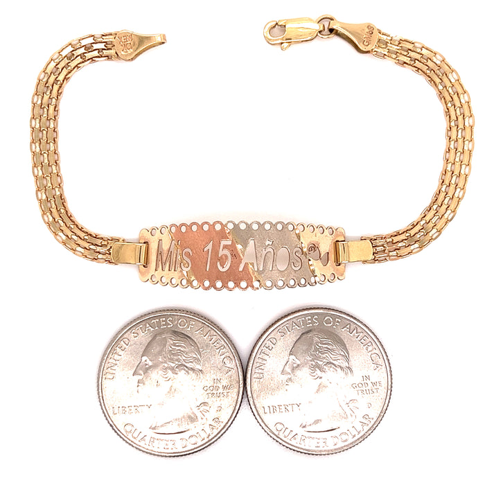 Peoples Jewellers Heart Cutout Link Bracelet in 10K Gold - 7.25