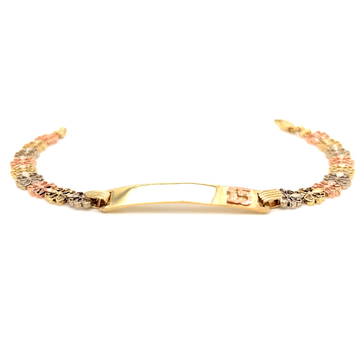 14k Gold 15 Quince Bracelet with Custom Gold Nameplate