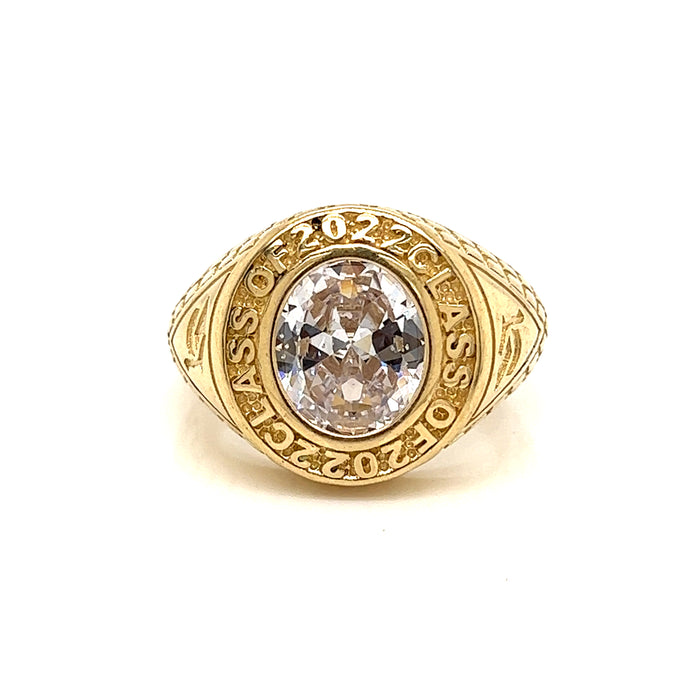 14k Large Center Gemstone Graduation Ring