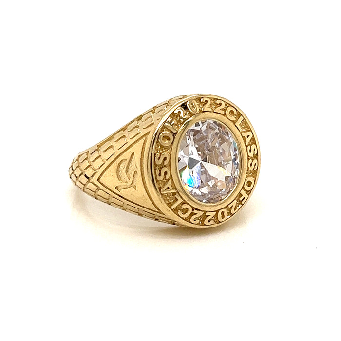 14k Large Center Gemstone Graduation Ring