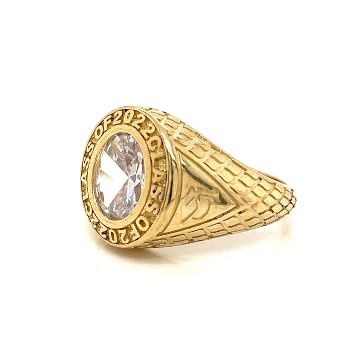 14k Large Center Gemstone Graduation Ring