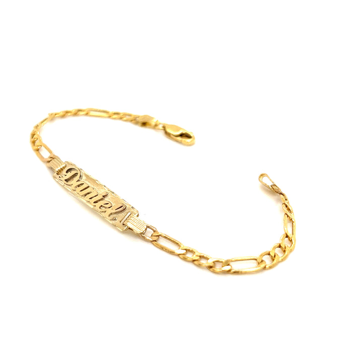 14k Kids Gold ID Bracelet with Gold Name Overlay — MyAZGold