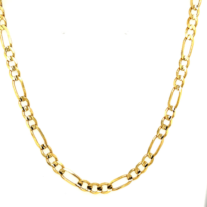 14k Solid Gold Medium Figaro Chain