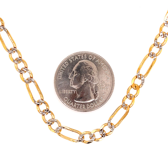 14k Gold Wide Pavé Figaro Chain